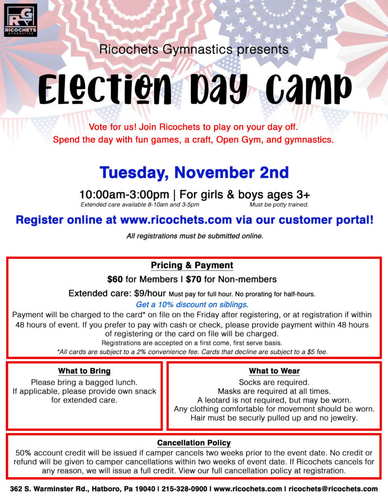 election day camp flyer