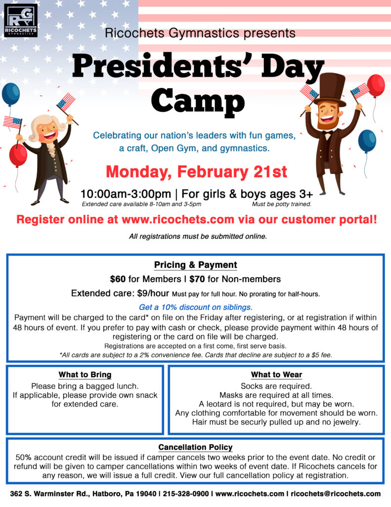 presidents day camp flyer